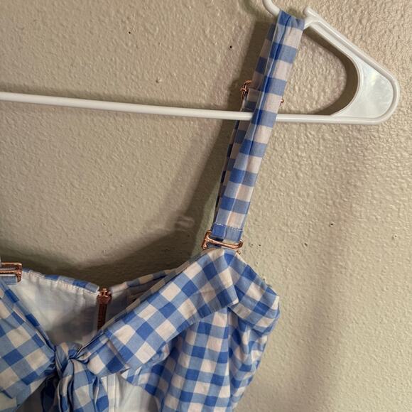 For Love and Lemons Dixie Gingham Bow Romper S - Picture 6 of 11